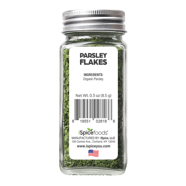 iSpice | Organic Parsley Flakes | 0.3 oz | Premium Herbs | Kosher | USDA Organic Certified