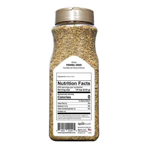 iSpice | Fennel Seed | 12 oz |  Bulk Size | Gourmet Spice | Kosher