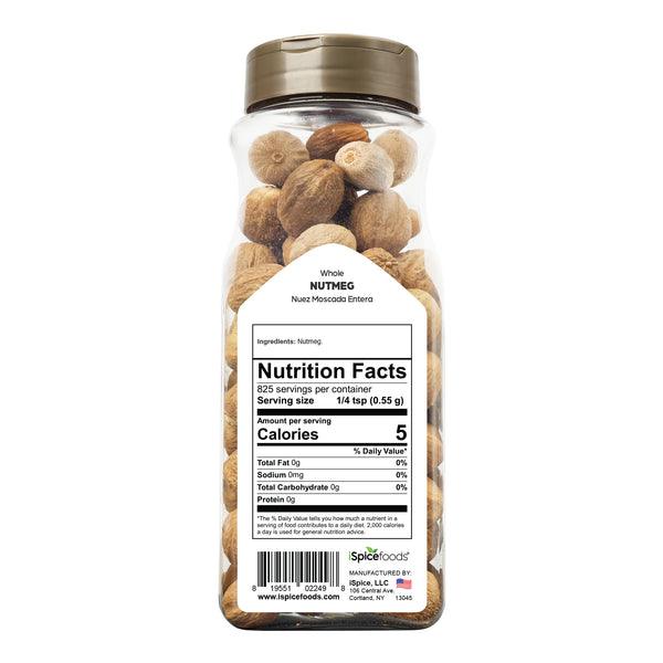 iSpice | Nutmeg Whole | 16 oz | Bulk Size | Gourmet Spice | Kosher